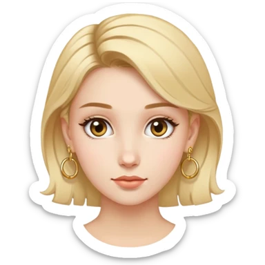 clean girl hair up with small gold hoop earrings sticker