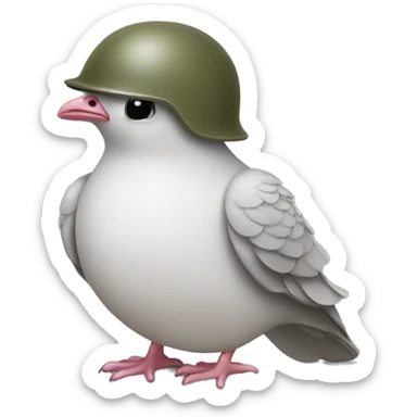 Dove crying wearing army helmet  sticker