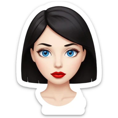 Sassy dark hair woman with blue eyes sticker