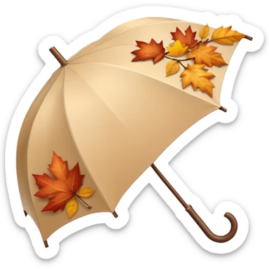 Beige Cozy umbrella autumn sticker