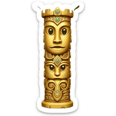 gold Totem in jungle sticker