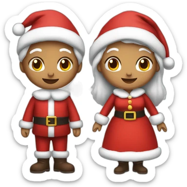 full body santa and mrs. claus sticker
