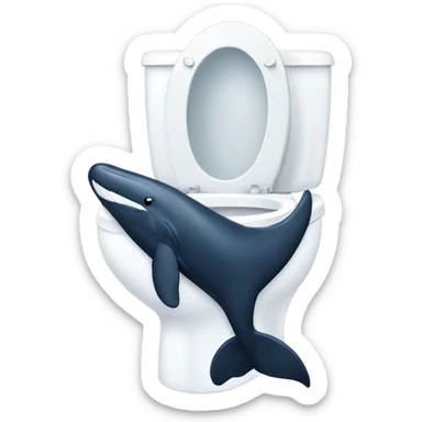 A whale sitting on the toilet sticker