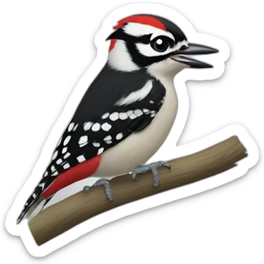 Downy woodpecker sticker