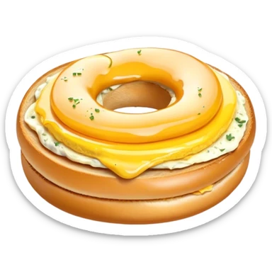 Scrambled egg on a bagel sticker