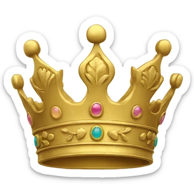 a golden crown with floral pattern on it. sticker