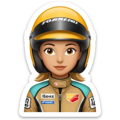 Formula racer woman sticker
