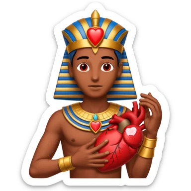Pharaoh holding heart sticker