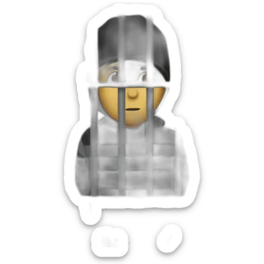 person that looks like a robber behind prison bars sticker