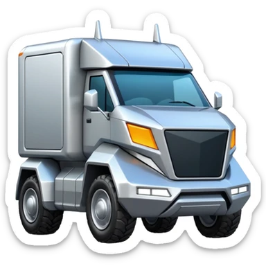 silver cyber truck sticker