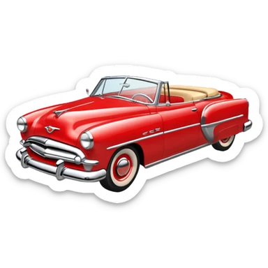 1950s convertible illustration sticker