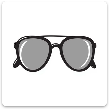 funky oversized aviator sunglasses with colorful gradient lenses, classic 70s style sticker