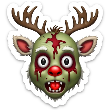 Rudolph reindeer zombie sticker