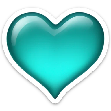 Glass Aqua heart sticker