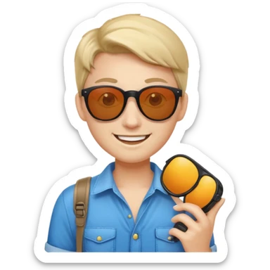 fotographer with summer clothes and sun glasses sticker