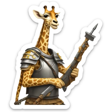 Girafe avec une armure de guerre  sticker