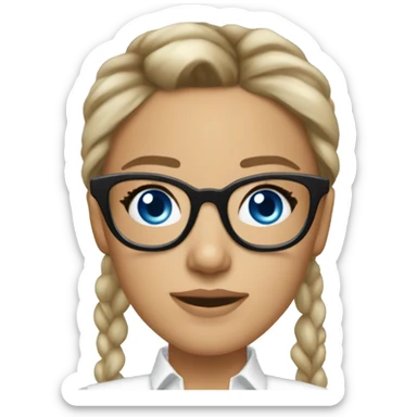 Caucasian Jessica alba with glasses and blue eyes  sticker