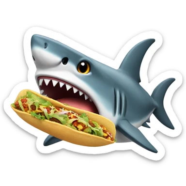 Shark holding a taco sticker