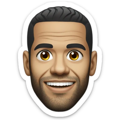 dani alves portrait realistic football player sticker