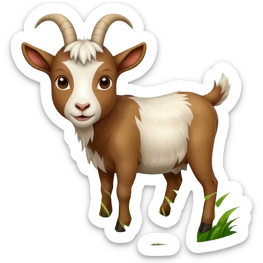 goat in the process of eating grass sticker