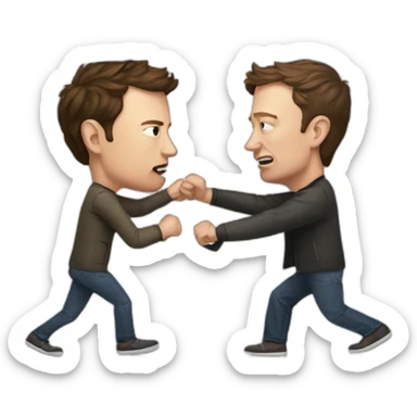 elon musk and mark zuckerburg fight sticker