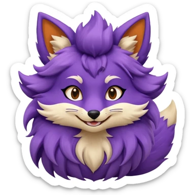 Purple kitsune sticker