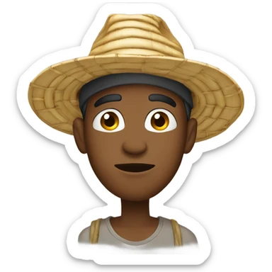 😑 with bamboo hat sticker