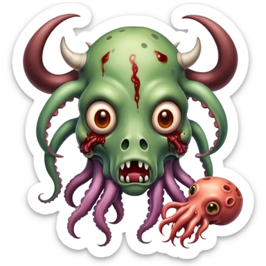 🧟‍♂️+🦑+🐮 sticker