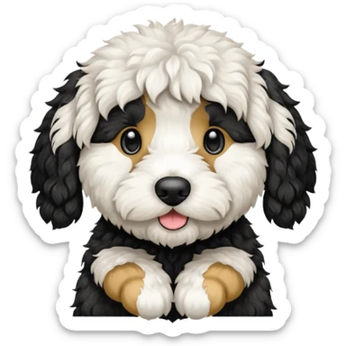 a white and black goldendoodle sticker