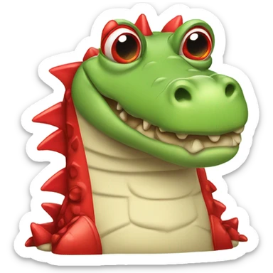 Cute Crocodile with big cute eyes wearing red shose sticker