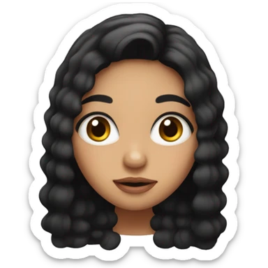 Cute hispanic woman with big eyes and black hair sticker