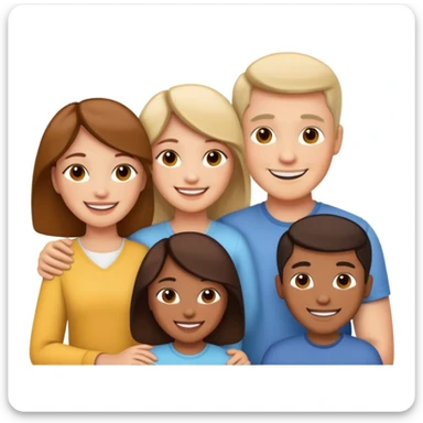 family posing for photo sticker