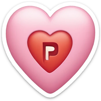 Heart with letter p inside  sticker