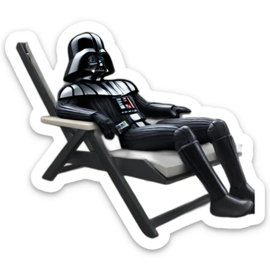 darth Vader lounging on the beach sticker