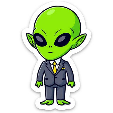 alien in a suit sticker