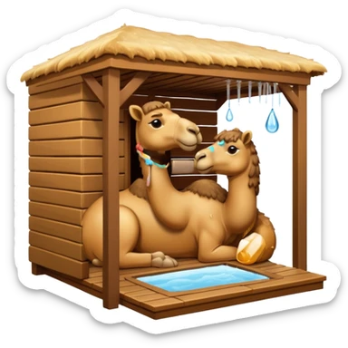 Camel in sauna hot sticker