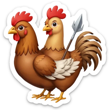 Heart arrow with chicken jockey sticker