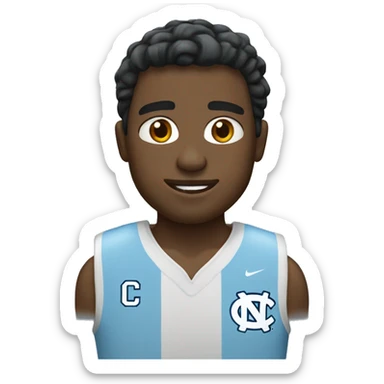 White male wearing North Carolina Tar Heels sticker