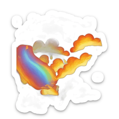 rainbow fire sticker