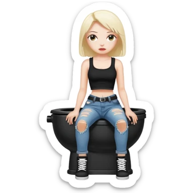 Skibidi toilet baddie sticker