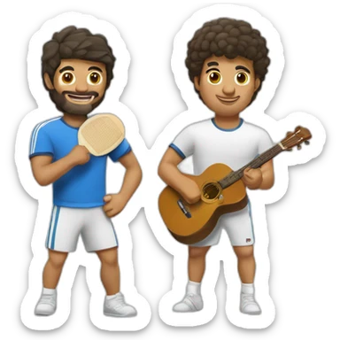 Mi hermano greñudo y barbudo jugando al pádel sticker