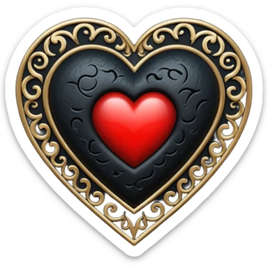 Black heart creative goth sticker
