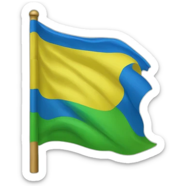Drapeau bleu vert jaune sticker