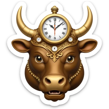 bull With clock on head sticker
