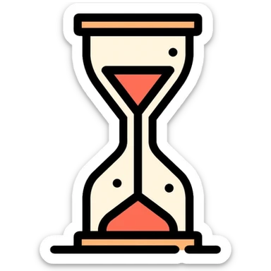 minimalist hourglass icon with simple clean lines, very minimal design sticker