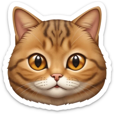 Face of a very cute Brown Tabby British Shorthair cat.Face of a very cute Brown Tabby British Shorthair cat. sticker