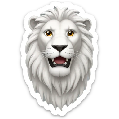 Lion white sticker