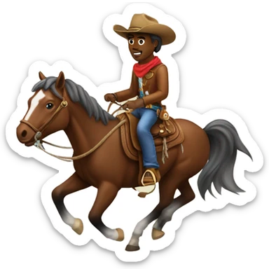 Cowboy riding horse sticker