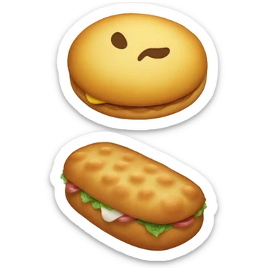 una sandía y una Croqueta de patata   sticker