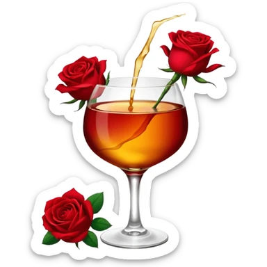 Red roses and liquor sticker